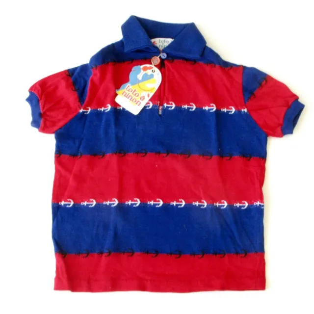 Authentique vintage Polo Enfant TOTO NINON - 10 ans - Made in France - Tricot