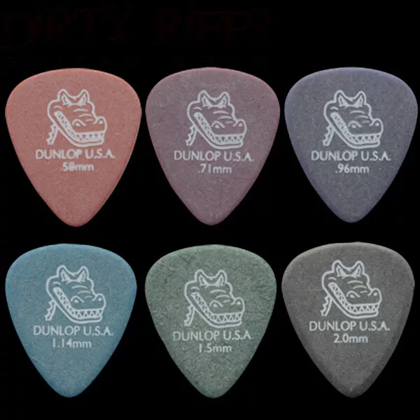 12 x Dunlop Gator Grip Guitar Picks / Plectrums - Your Choice Of Size/Type