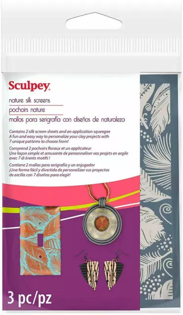 SCULPEY SILK SCREEN  - 2 REUSEABLE SILK SCREENS -  Nature