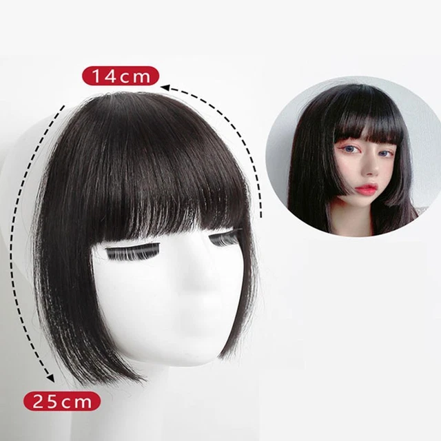 3D Princess Cut Falsos Air Bangs Top Pelo Bangs BanD8 W0P3