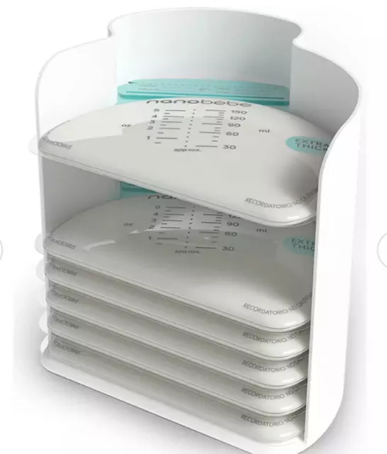 Bolsas y organizador de almacenamiento de leche materna Nanobebe 75 bolsas