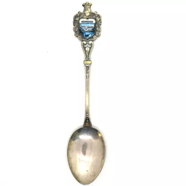 Andenkenlöffel 800er Silber KÖNIGSSEE Bayern emailliert Silver Souvenir Spoon