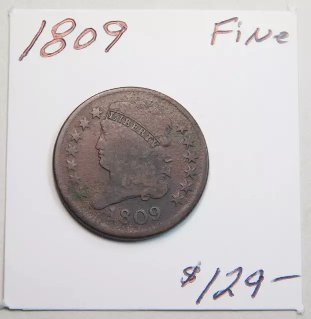 1809 Early Half Cent - Fine Original, Never Cleaned - 204 Years Old!