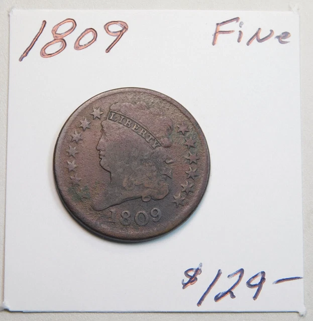 1809 Early Half Cent - Fine Original, Never Cleaned - 204 Years Old!
