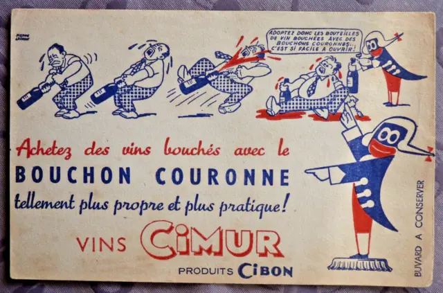 Buvard - Vins Cimur Produits Cibon Achetez Des Vins. Pierre Lacroix Illustrateur