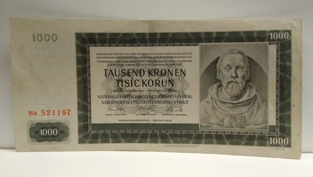 Sammlung, Lot,  1000 Kronen, Böhmen und Mähren, 1942, Prag