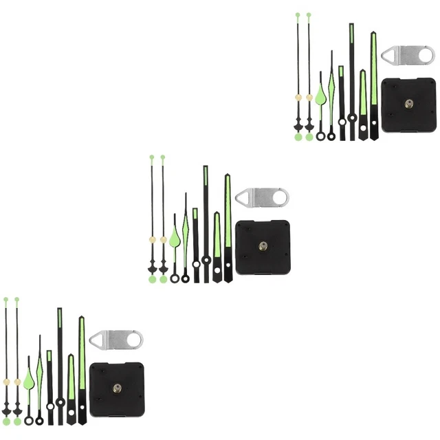 3x aiguilles lumineuses mécanisme de remplacement de l'horloge à piles