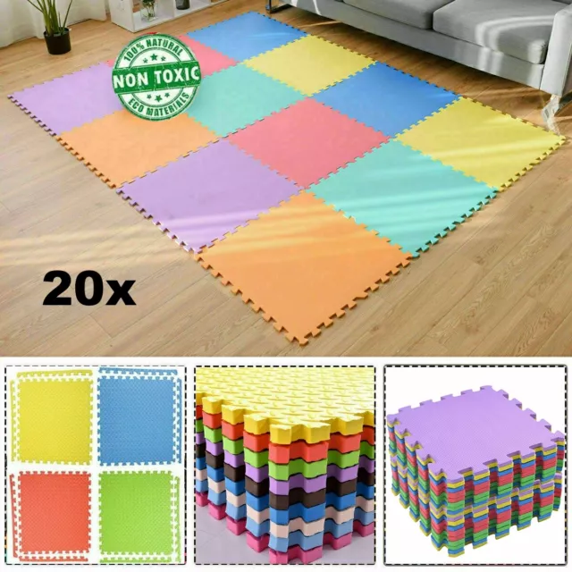 20Pcs Large Soft Foam Kids Play Mat Interlocking Children PlayMat Garden Outdoor