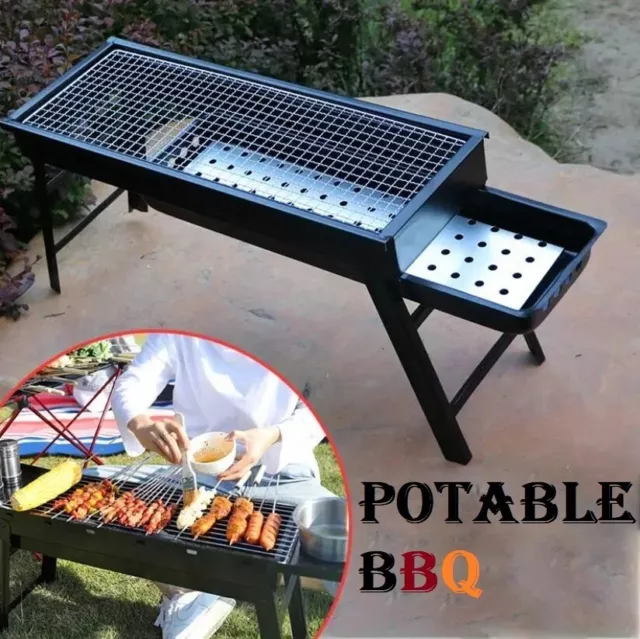 60cm Portable Mini Folding Thick Charcoal Grill Outdoor BBQ Camping Hunting