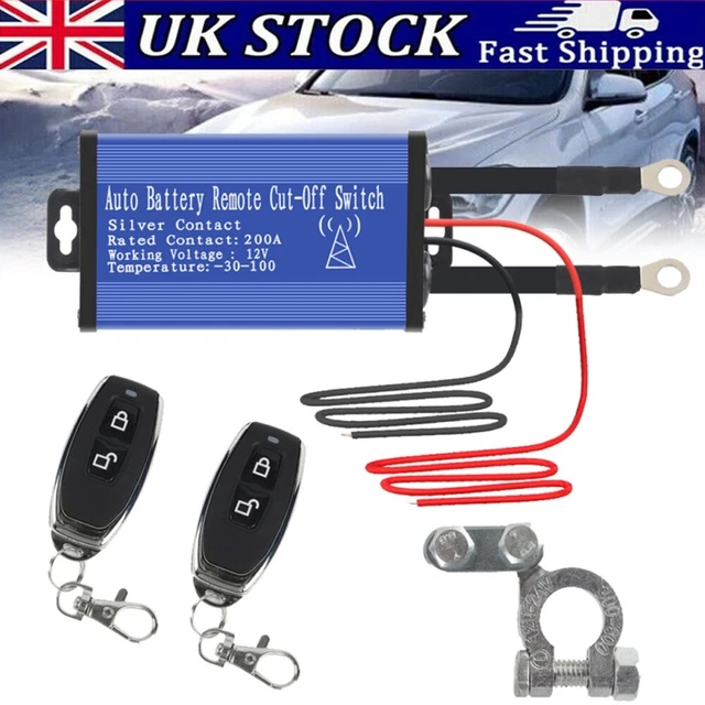 CAR BATTERY DISCONNECT Cut Off Isolator Master Switch 2 Wireless Remote