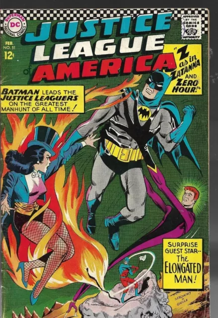 JUSTICE LEAGUE OF AMERICA #51 - 1st App S Age ZATANNA, ZATARA, back Issue (S)