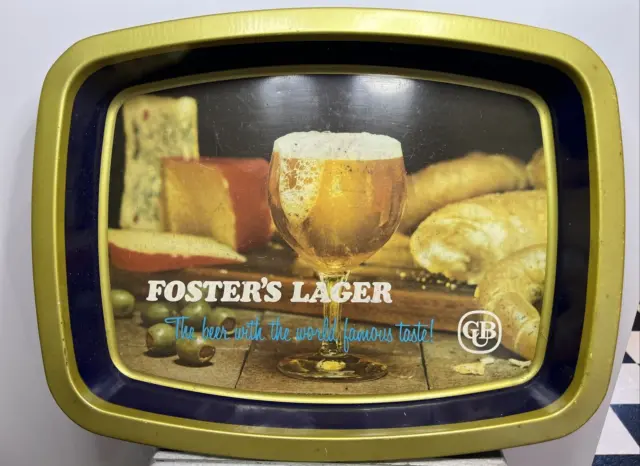 Foster's Lager Beer Metal Tray Vintage Collectible Decor Display