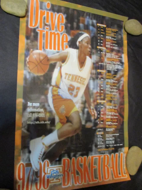 1997-98 Tennessee Lady Vols Basketball Schedule Poster - I COMBINE SHIPPING