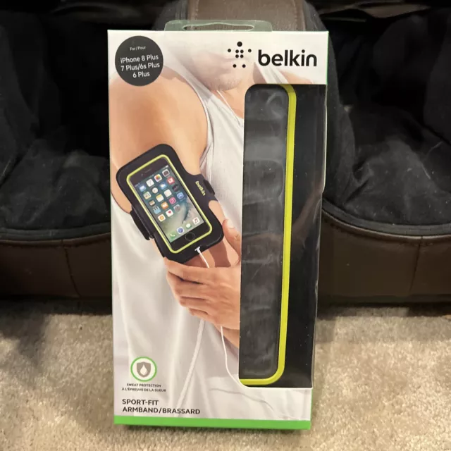 Belkin Sport-Fit Armband for iPhone 6/6s Plus,7 Plus, 8 Plus Black/yellow