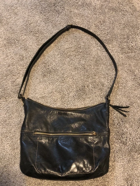 Margot Genuine Leather Soft Black Crossbody Purse -