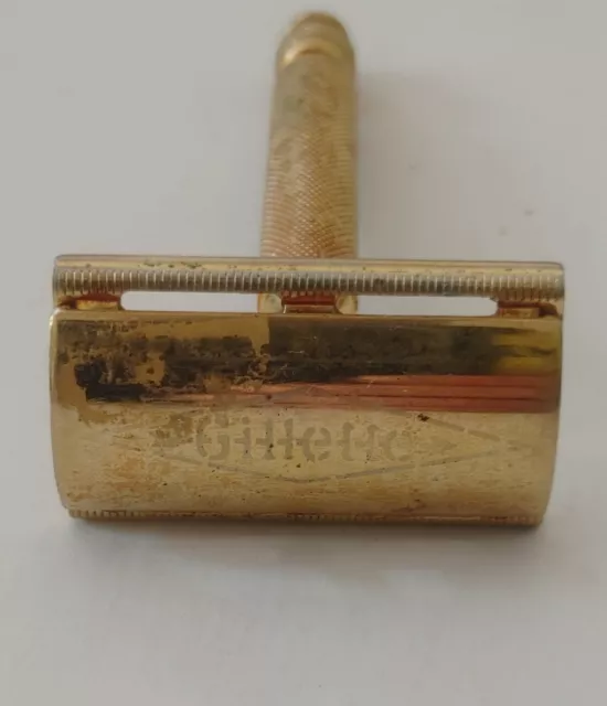 VINTAGE N.O.S. GILLETTE BALL HANDLE GOLD TONE TECH RAZOR 1940's