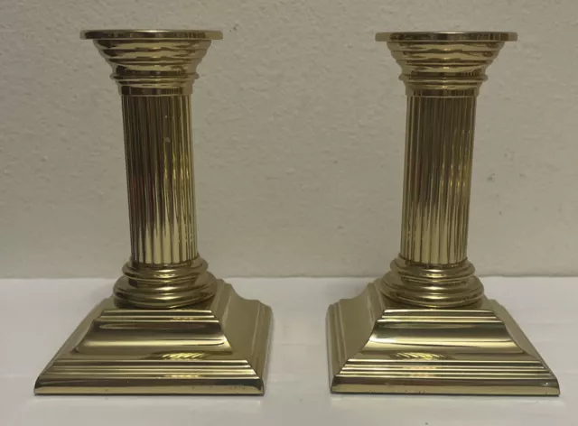 Vintage Baldwin Set Of 2 Brass Candlesticks 5” Smithsonian Institution