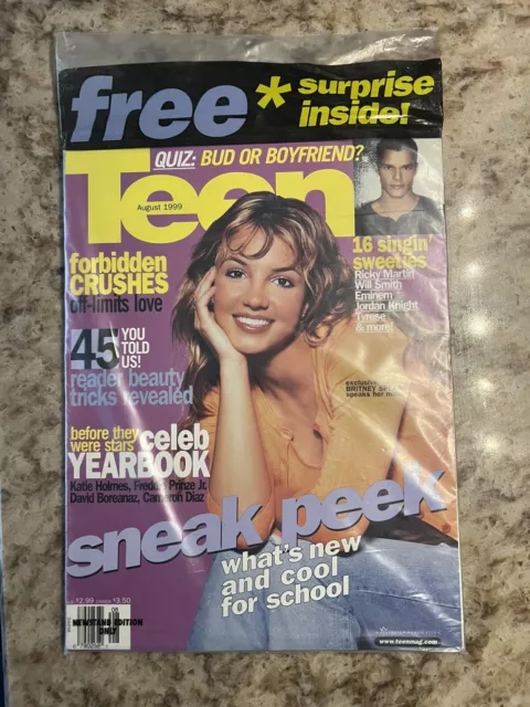 Vintage Teen Ft. Britney Spears August 1999 Style Beauty Magazine New in Plastic
