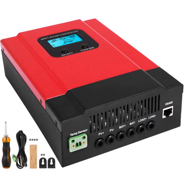 Contrôleur De Charge Solaire MPPT 200A | Écran LCD | 7 Modes De Fonctionnement | Auto-détection 12V/24V/36V/48V | 2 Ports USB | Pour Panneaux Solaires