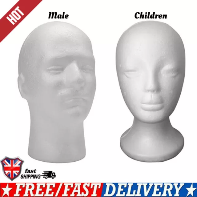 Polystyrene Foam Mannequin Display Head Male & Children Model Dummy