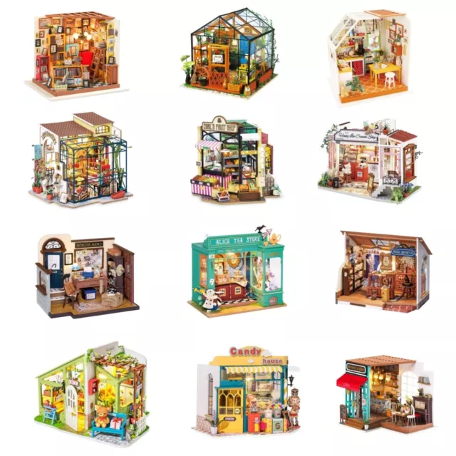 Rolife Rokr DIY 3D Wooden Miniature 1:24 Dollhouse Xmas Halloween Gift Groups