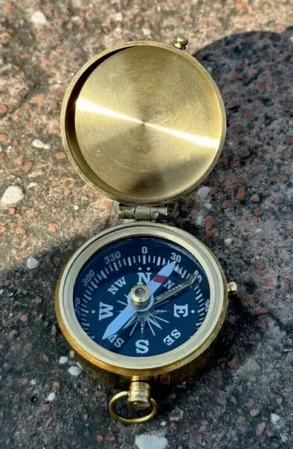 Nautical Brass vintage Compass Brass - WWII military Pocket Compass