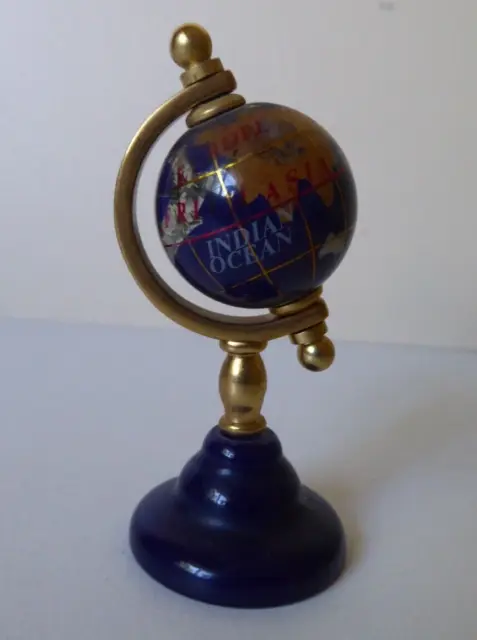 Vintage Miniature Lapis Globe Souvenir Not Realistic
