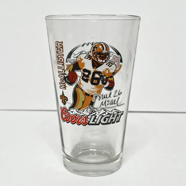 Coors Light New Orleans Saints Football #26 Deuce McAllister Drinking Glass NFL