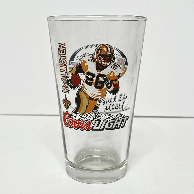 Coors Light New Orleans Saints Football #26 Deuce McAllister Drinking Glass NFL