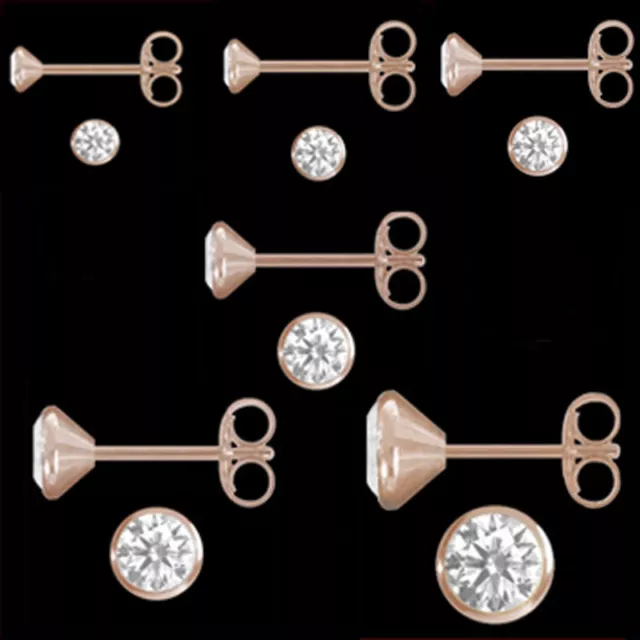 Ohrstecker Zirkonia echt Silber 925 Vergoldet Rose Gold Ohrringe Ohrring Schmuck