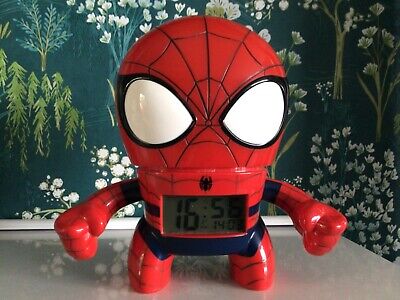 Regalo per Bambini,001 CLXYA Spiderman Sveglie Colorato Personaggio dei Cartoni Animati LED Sveglie Viaggio 3D Sveglie 