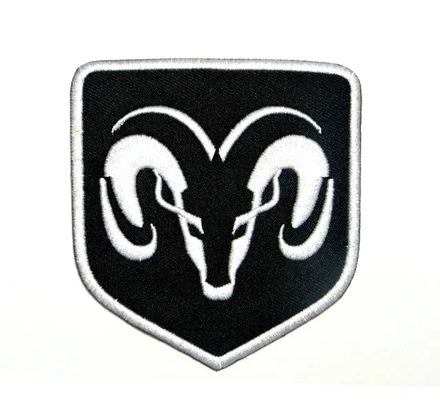 thumbnail image 2 of Chroma Dodge Ram Logo Badge Shield Decal Set – 2pc Chrome Black Classic Emblem 2 of 6