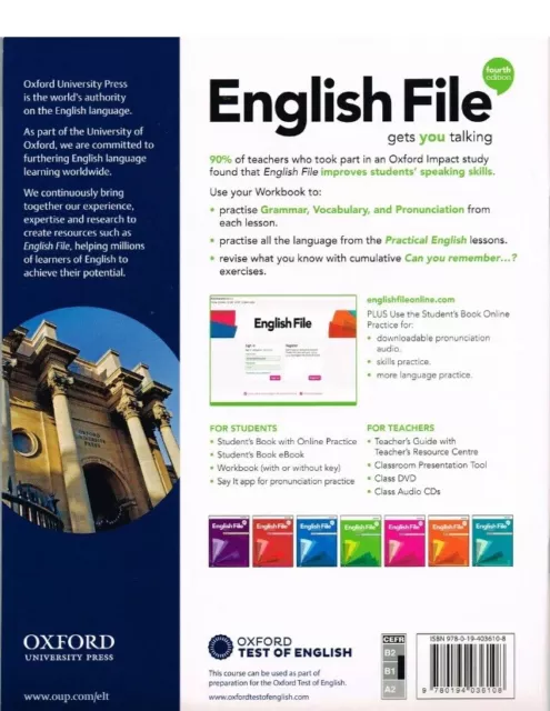 Oxford ENGLISH FILE Intermediate WORKBOOK with key 4TH EDITION Brand New 2