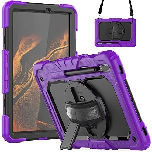 FS FANSONG Case for Galaxy Tab S8 Ultra 2022 Heavy Duty Silicone Protective C...