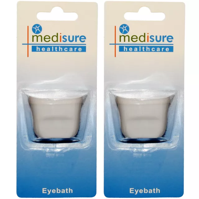 Medisure Eye Bath Twin Pack, Eye Contaminant Plastic Washing Cup, Contoured Fit