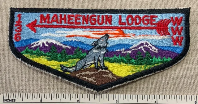 Vintage 1960s OA Lodge 136 MAHEENGUN Order of the Arrow Flap PATCH Boy Scout WWW