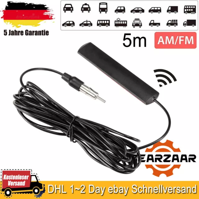 Auto Radio Antenne AM FM Scheibenantenne SUV LKW Klebeantenne 12V PKW KFZ Stereo