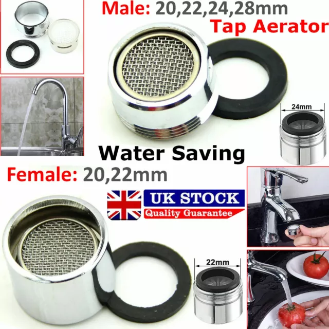 Wasserhahnbelüfter Wassersparwasserhahn Stecker Buchse Düse Auslauf Ende Diffusor Filter UK