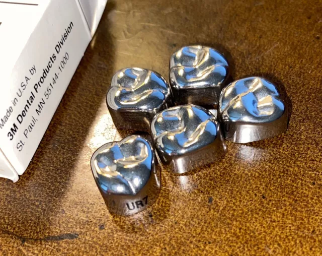 3M Unitek SS Crowns Size 7 Replacement Crowns 2nd Prim UR Molar 900227 5/Bx