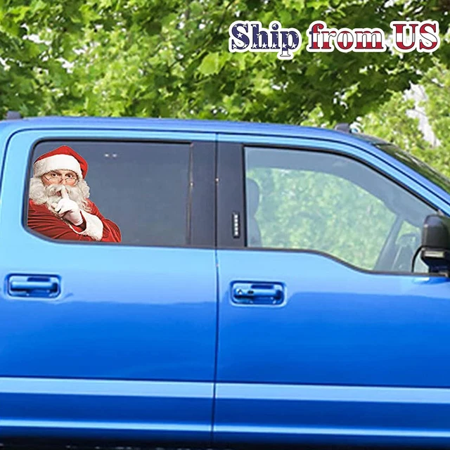Car Sticker Passenger Side Indoor Window Santa Claus Decor for Christmas Gift