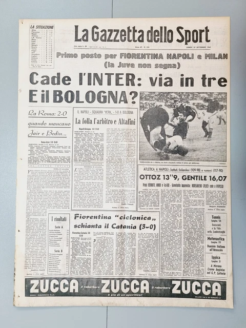 Gazzetta dello Sport: la prima pagina dell'11 settembre