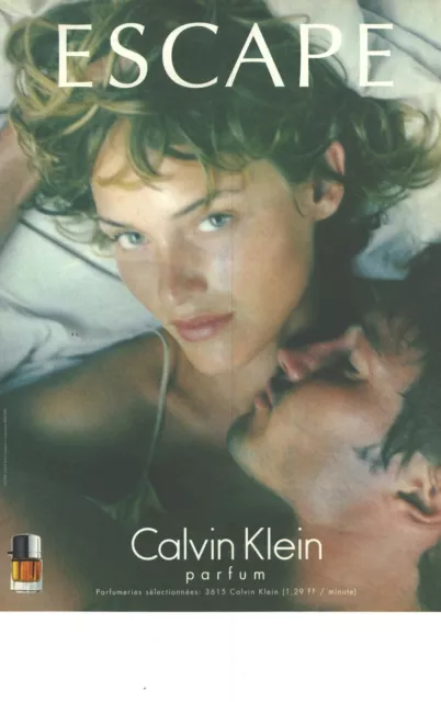 PUBLICITE ADVERTISING 1995  CALVIN KLEIN parfum pour femme ESCAPE