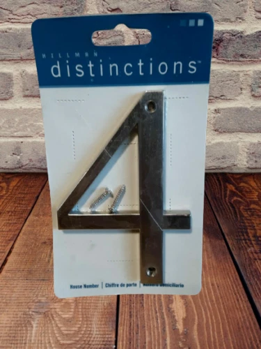 Hillman Distinctions #4 casa de níquel cepillado número 5" dirección de metal