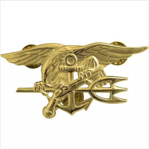 US Navy Seal Eagle Anchor Trident Mini Medal Uniform Insignia Badge Gold- US013