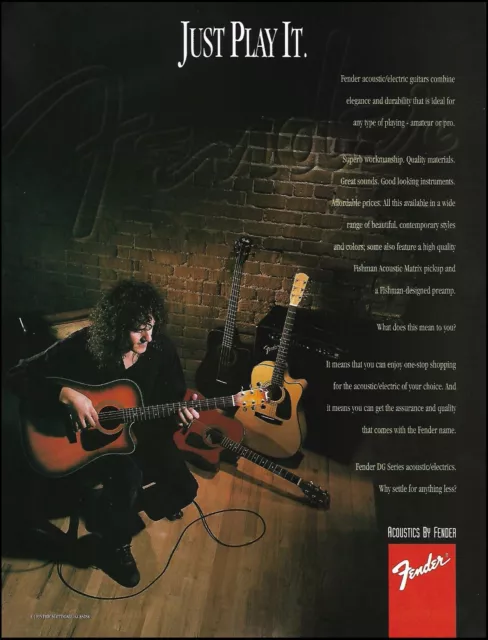 Fender 1995 DG A/E series acoustic/electric guitar advertisement 8 x 11 ad print