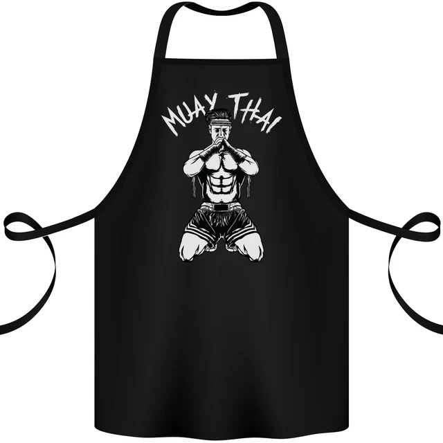 Muay Thai Fighter Mixed Martial Arts MMA Cotton Apron 100% Organic
