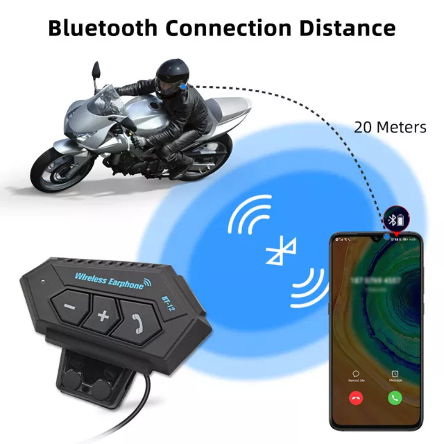 BT-12 Bluetooth Motorcycle Helmet Headset Headphone Speaker Hands-Free