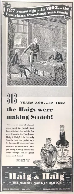 1940 Haig & Haig Scotch Liquor Louisiana Purchase Centuries  Vintage Print Ad