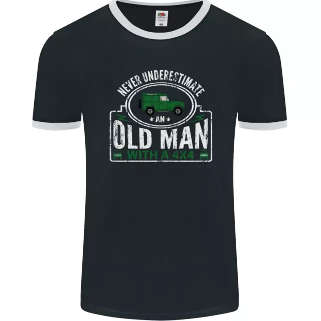 T-shirt Ringer da uomo An Old Man with a 4x4 Off Roading Off Road fotol