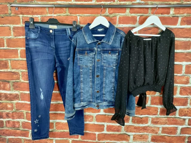 Girls Bundle Age 10-11 Years Next H&M Name It Denim Jeans Jacket Top Kids 146Cm